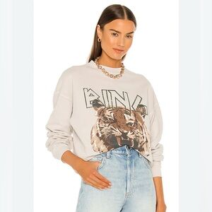 ANINE BING Tiger Sweatshirt in Stone XS $180 from REVOLVE